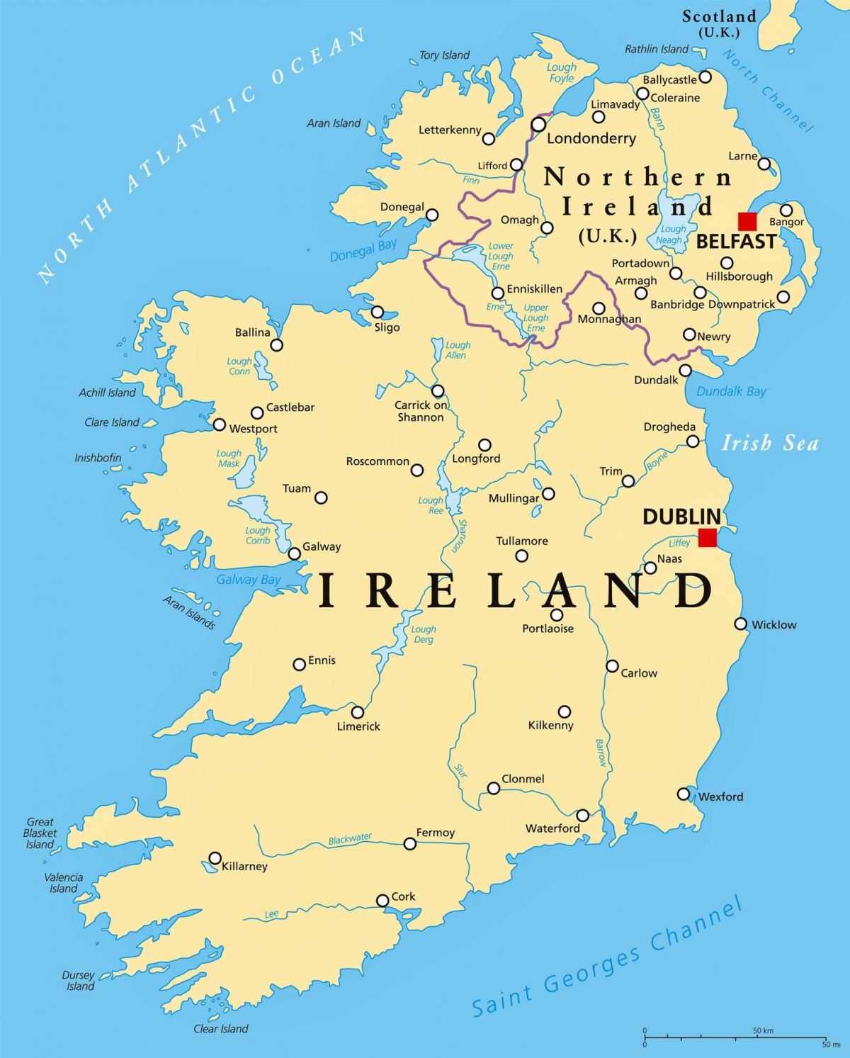 Mapa stolicy Irlandii